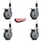 Service Caster 5'' Thermoplastic Rubber Swivel 1-1/8'' Expanding Stem Caster Set Total Lock Brake, 4PK SCC-EXTTL20S514-TPRB-118-4 - alternate 3